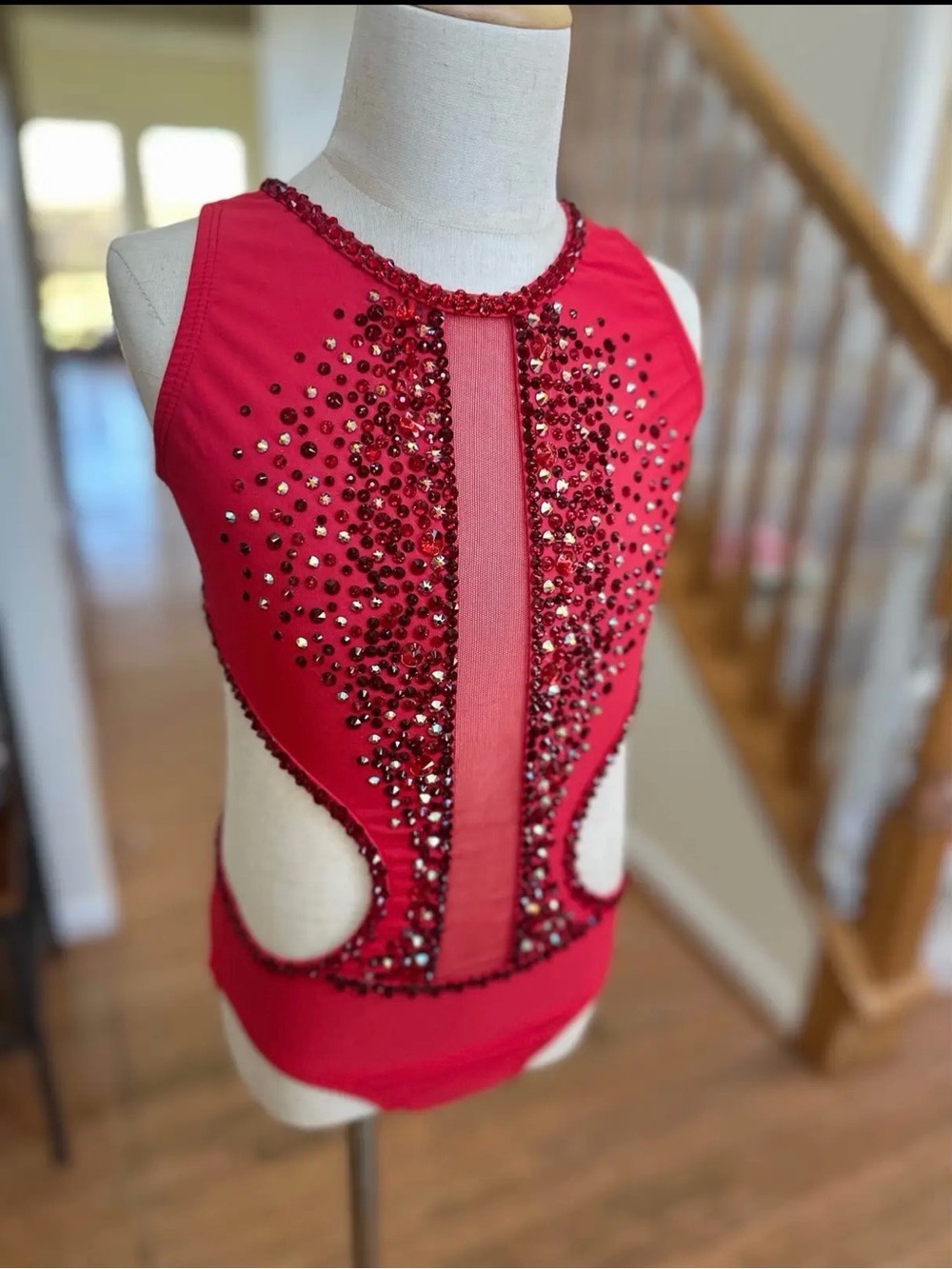 NEW Large Child Red Jazz or Contemporary Dance Costume